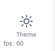 Theme button at the bottom of the left navigation panel