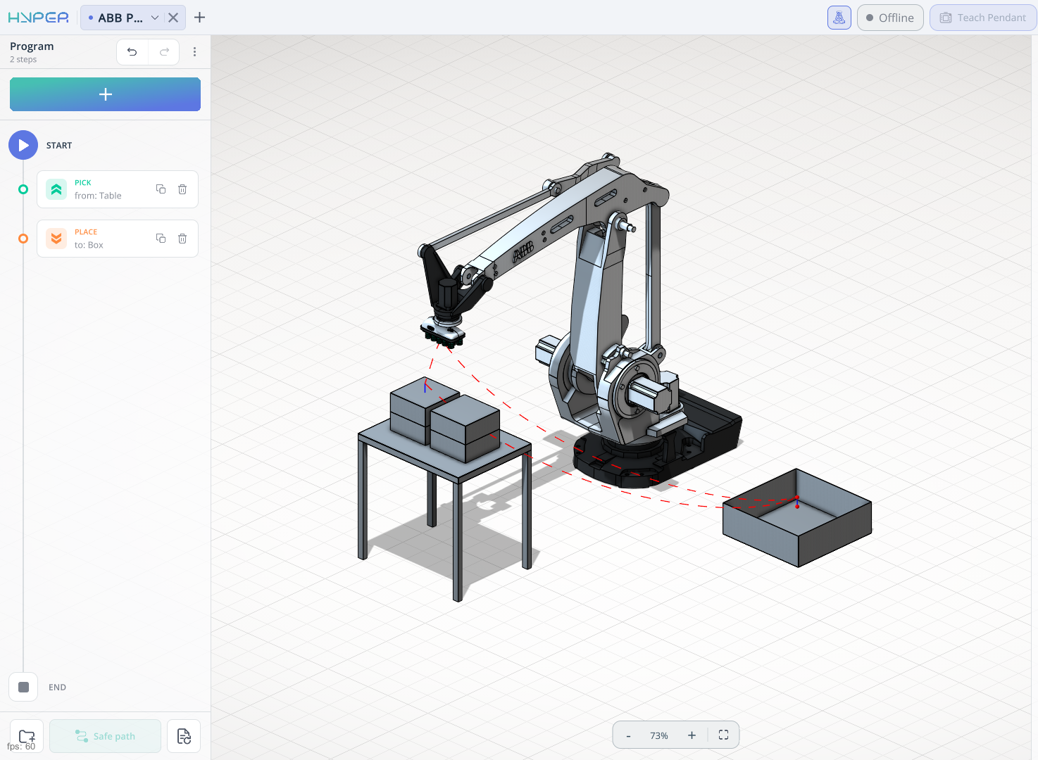PICK and PLACE program without an IF statement