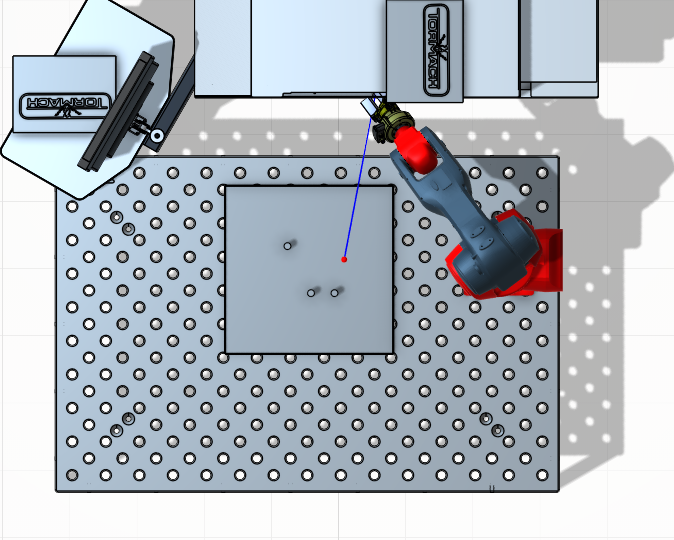 Robot movement along a straight path