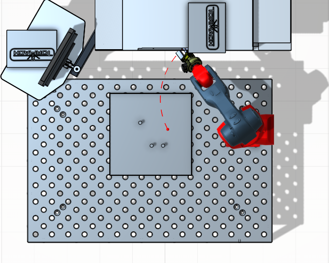 Robot movement along a curved path
