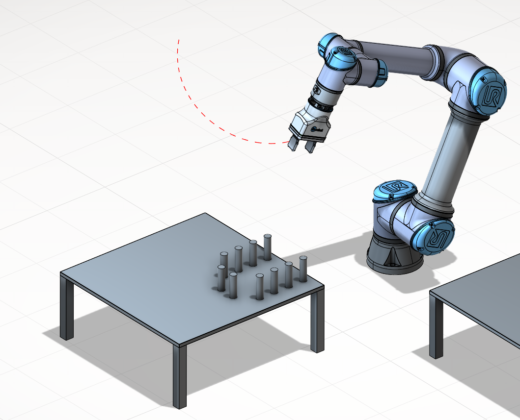 Robot and parts before a pick operation