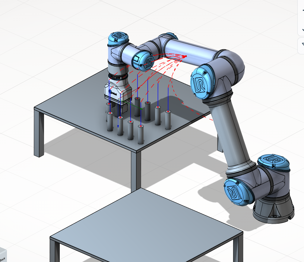 Robot picking a part from the tray